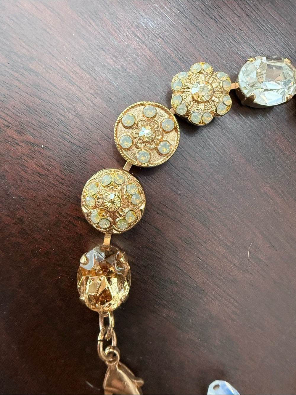 Mariana JewelryGold Bracelet with Clear and Champagne Oval Crystals - Picture 4 of 5